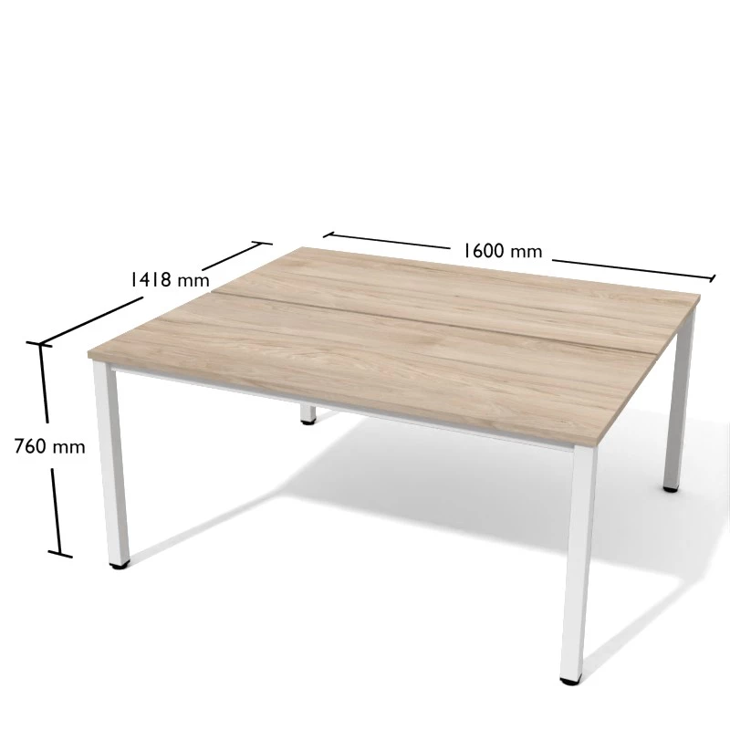 biurko dwuosobowe na stelażu metalowym, długość 160cm