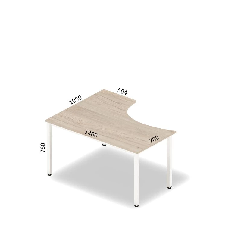 Biurko kątowe Btk6 na stelażu metalowym. Producent: Antrax