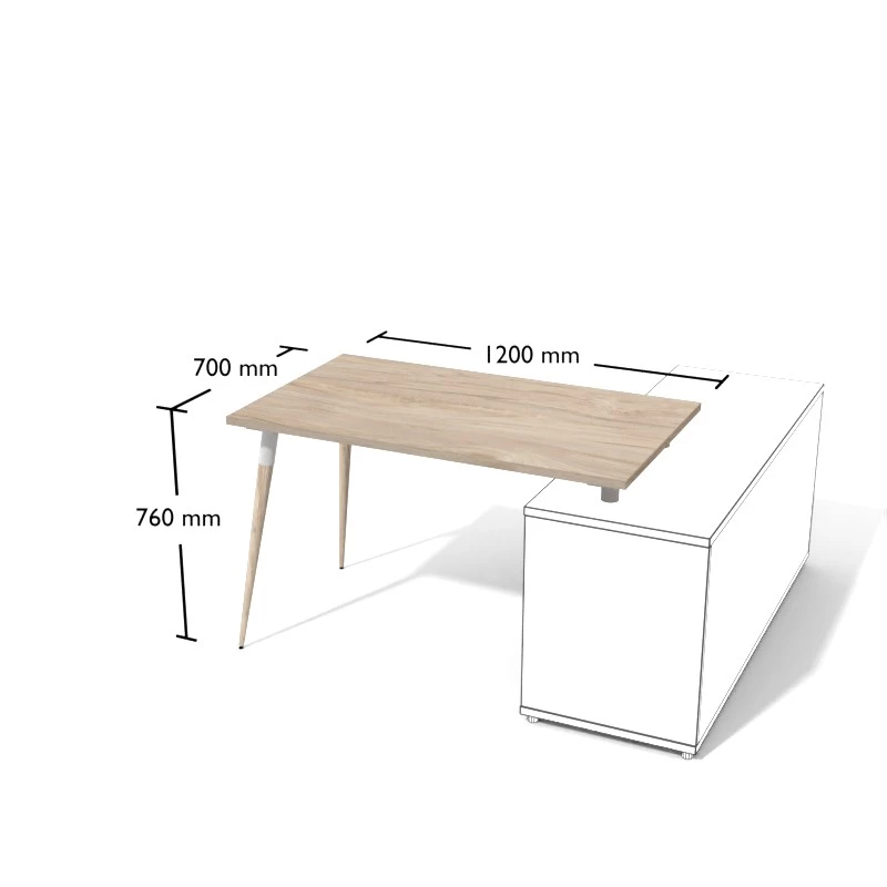 Nowoczesne biurko nakładane o wymiarach 120x70cm