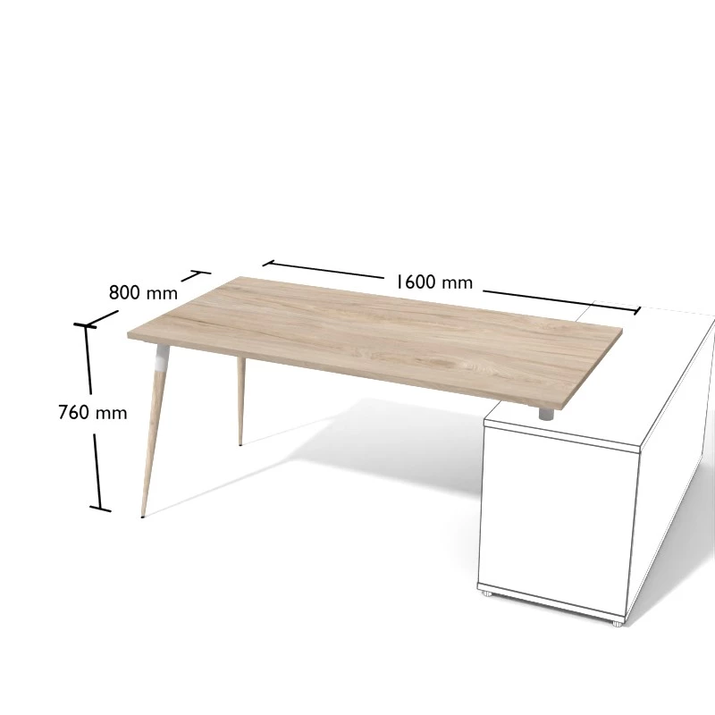 Nowoczesne biurko nakładane o wymiarach 160x80cm Pesponet