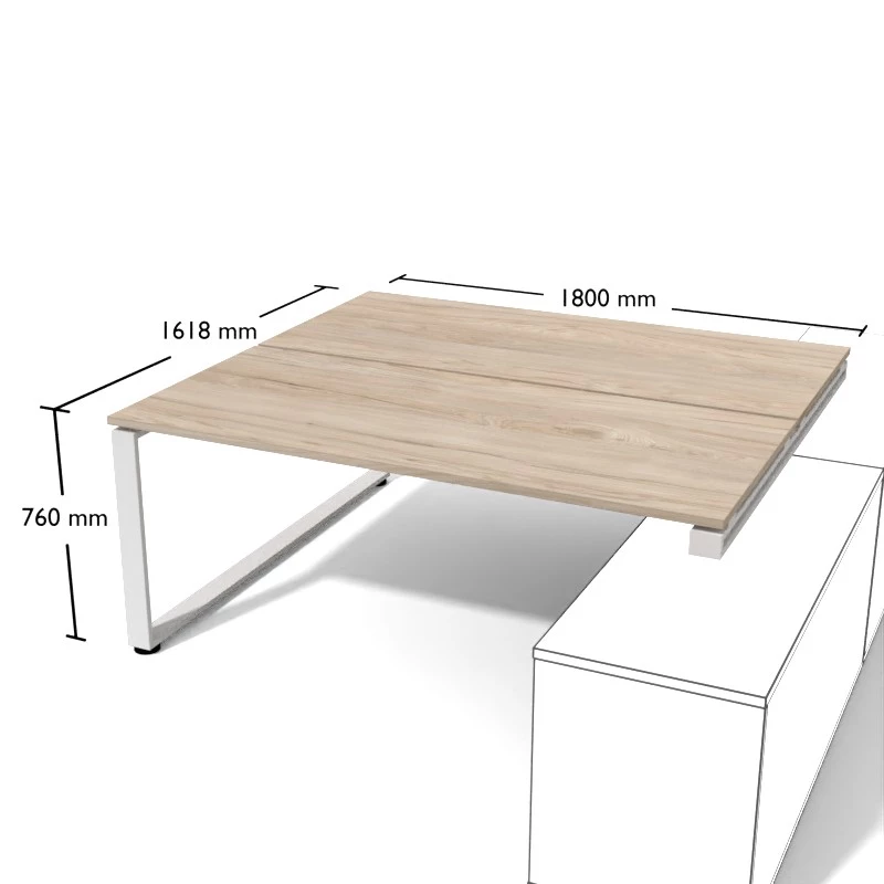 Biurko Antrax dwuosobowe 180cm na nogach metalowych