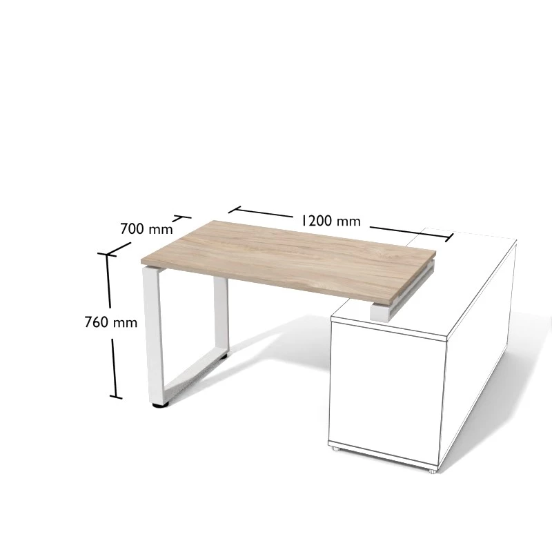 Biurko proste 120cm na nodze metalowej