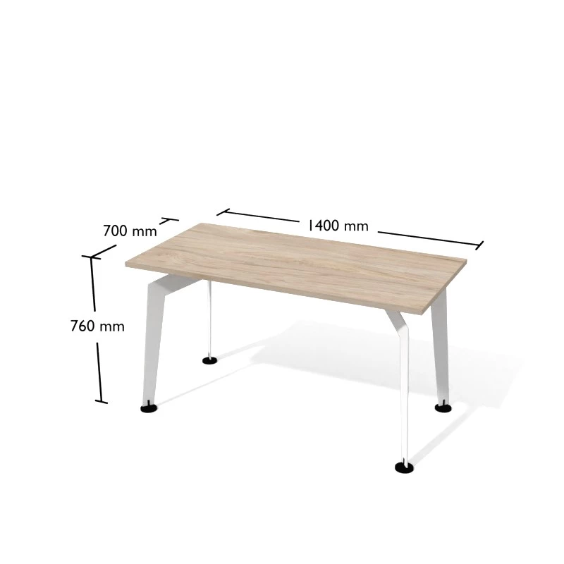 Nowoczesne biurko na konstrukcji metalowej. Wymiar biurka 140x70 cm.