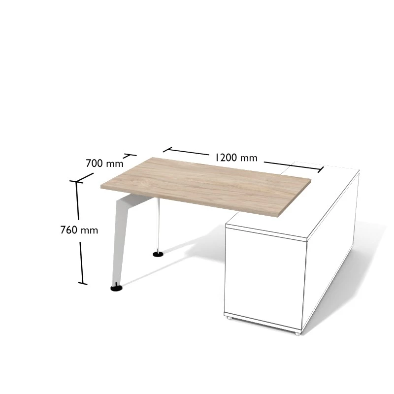 Nowoczesne biurko na konstrukcji metalowej. Wymiar biurka 120x70 cm.