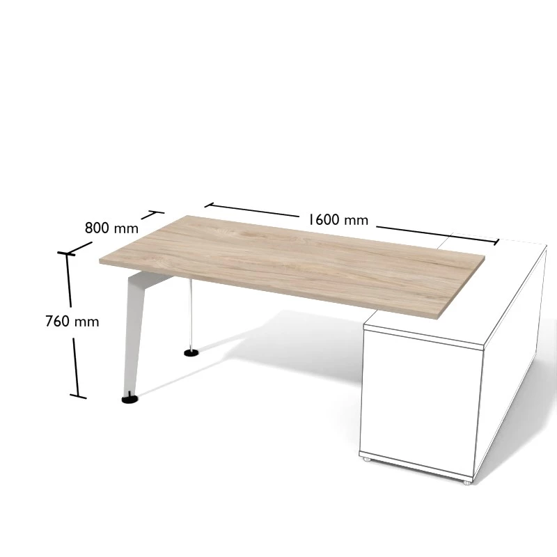 Nowoczesne biurko na konstrukcji metalowej. Wymiar biurka 160x80 cm.
