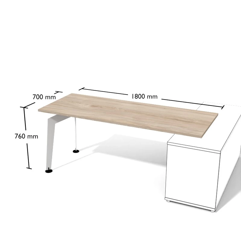 Nowoczesne biurko na konstrukcji metalowej. Wymiar biurka 180x70 cm.