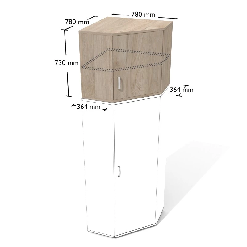 Rysunek nadstawki aktowej wraz z wymiarami