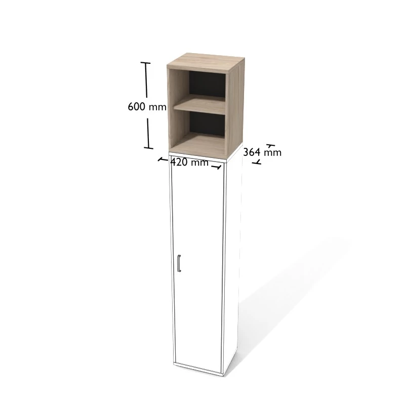 Rysunek nadstawki aktowej wraz z wymiarami