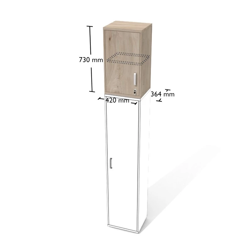 Rysunek nadstawki aktowej wraz z wymiarami