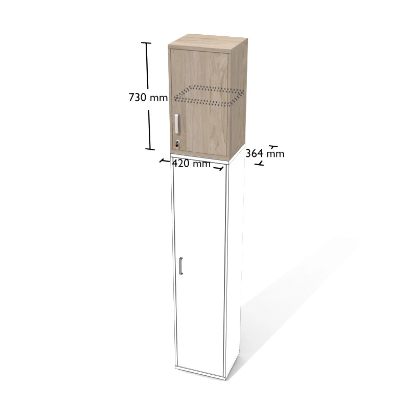 Rysunek nadstawki aktowej wraz z wymiarami