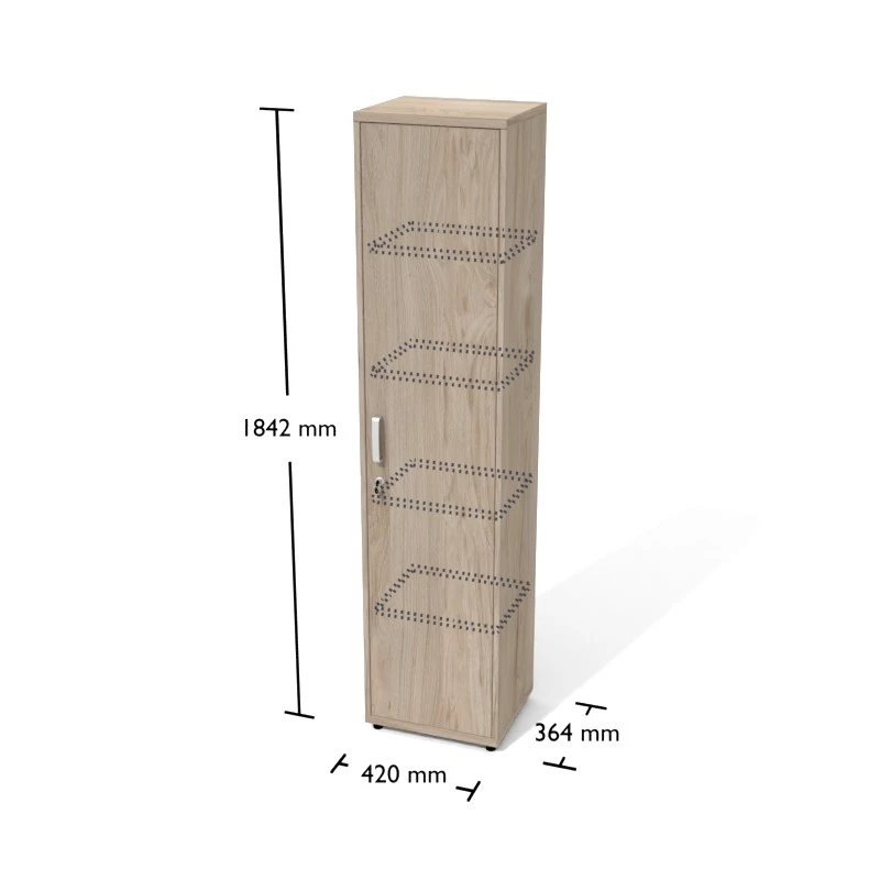 Rysunek regału aktowego wraz z wymiarami