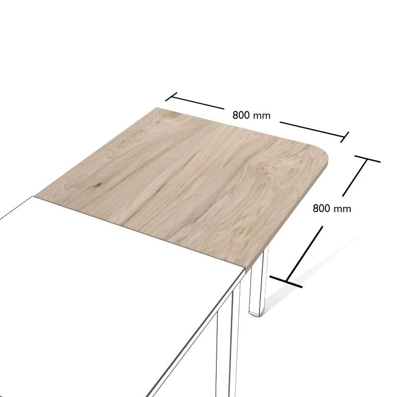 Rysunek łącznika biurek wraz z wymiarami