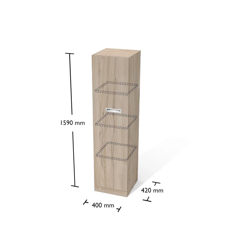 Rysunek regału z wymiarami